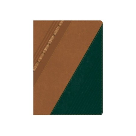 RVR 1960 Biblia de Estudio Holman, castaño/verde bosque con filigrana símil piel